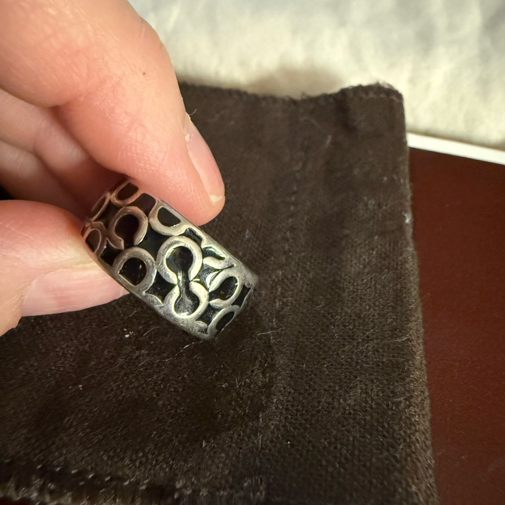 Set of 4 Vintage Coach Rings Sz 6.5 - 7.5. Gold & Silver Tone & Extra Hangtag - Picture 8 of 14
